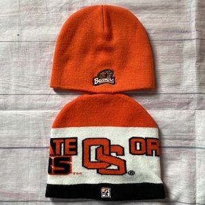 OSU Oregon State Beavers Hat Beanie Bundle Adult Size Excellent Cond Acrylic